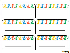 Ετικέτες - καρτελάκια για τα ονοματα των παιδιών στο νηπιαγωγείο